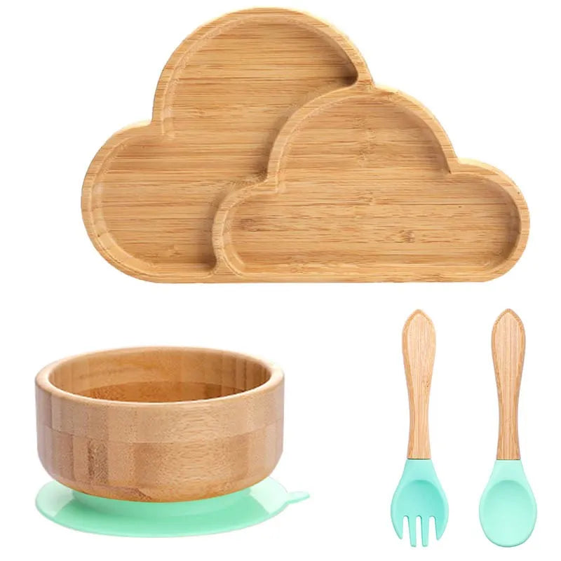 4pcs Animal Suction Plate, Bowl and Spoon Set