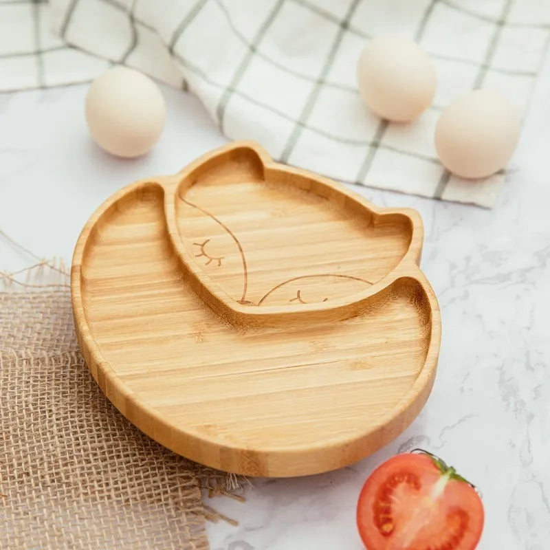4pcs Animal Suction Plate, Bowl and Spoon Set