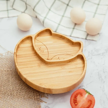 4pcs Animal Suction Plate, Bowl and Spoon Set