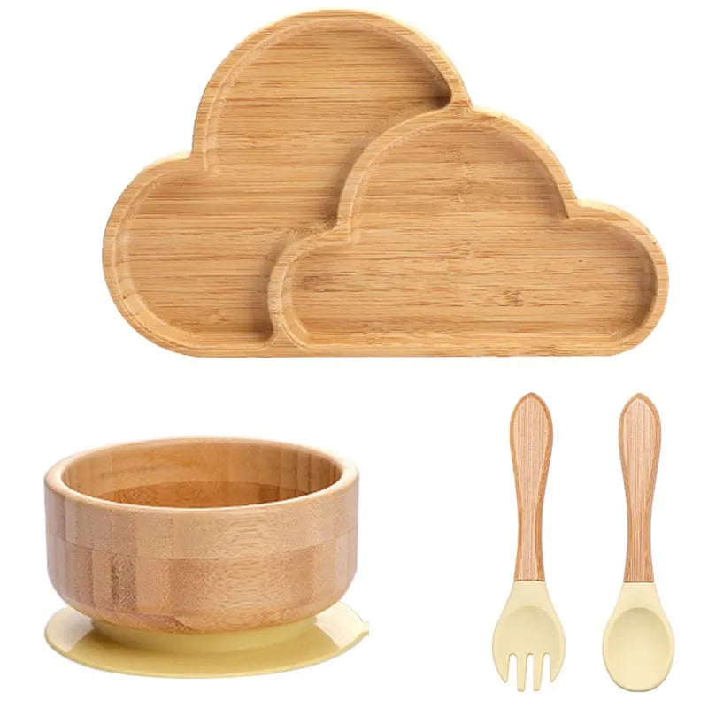 4pcs Animal Suction Plate, Bowl and Spoon Set