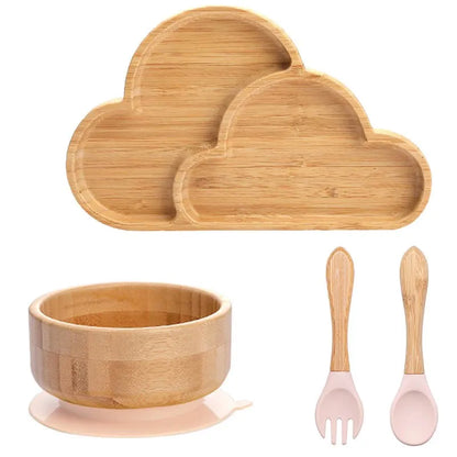 4pcs Animal Suction Plate, Bowl and Spoon Set
