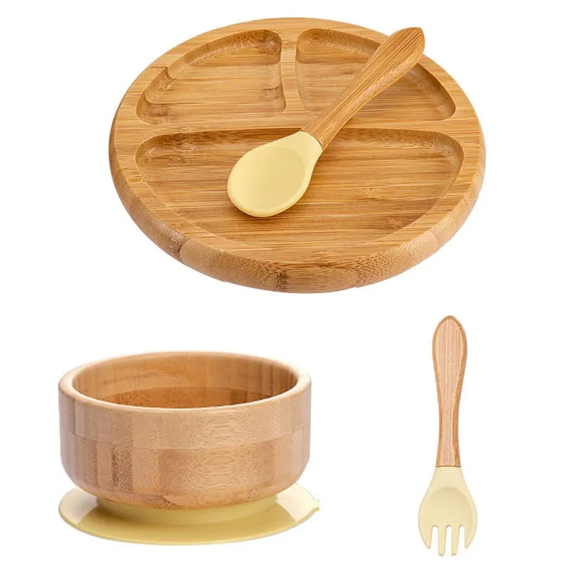 4pcs Animal Suction Plate, Bowl and Spoon Set
