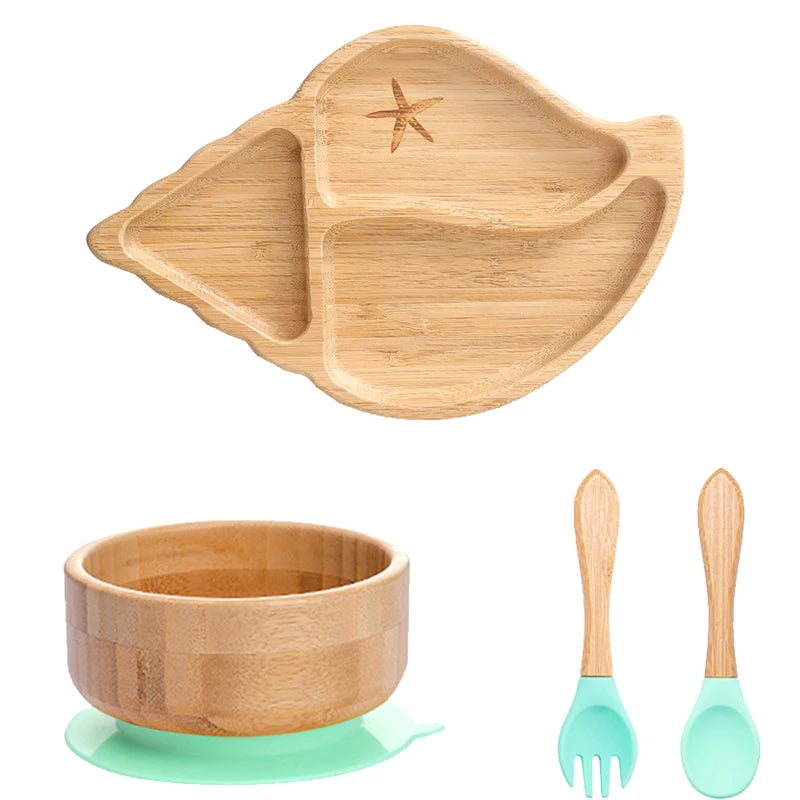 4pcs Animal Suction Plate, Bowl and Spoon Set