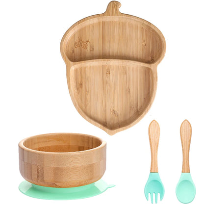 4pcs Animal Suction Plate, Bowl and Spoon Set