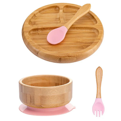 4pcs Animal Suction Plate, Bowl and Spoon Set