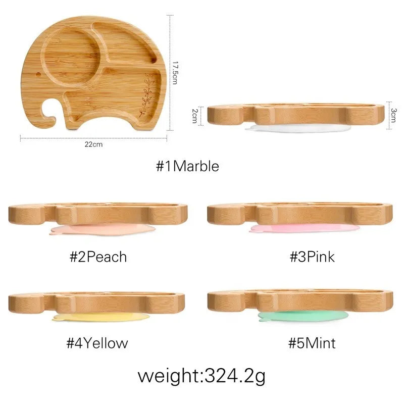 4pcs Animal Suction Plate, Bowl and Spoon Set
