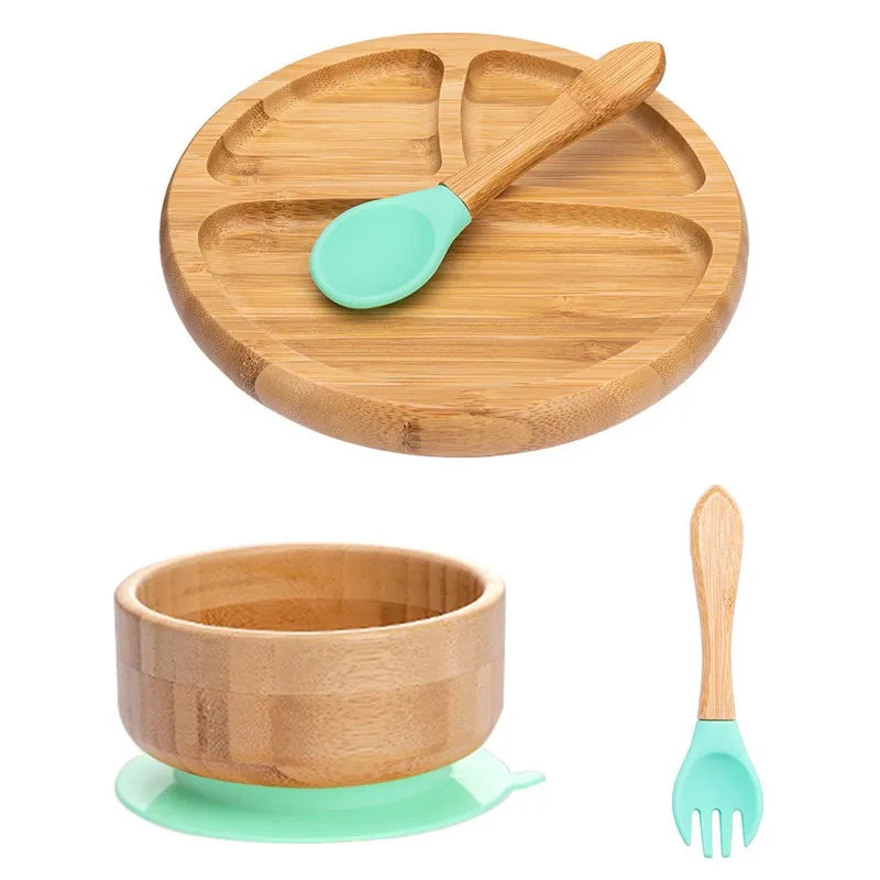 4pcs Animal Suction Plate, Bowl and Spoon Set