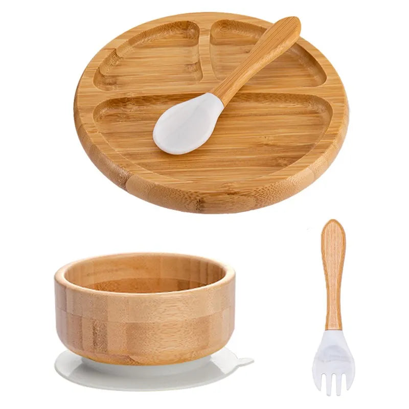 4pcs Animal Suction Plate, Bowl and Spoon Set