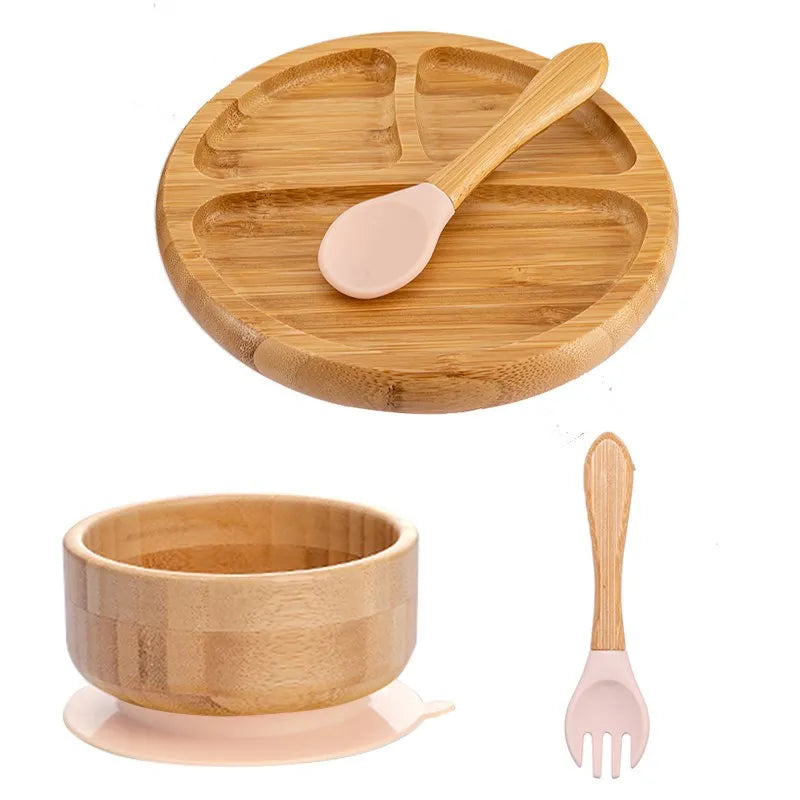 4pcs Animal Suction Plate, Bowl and Spoon Set