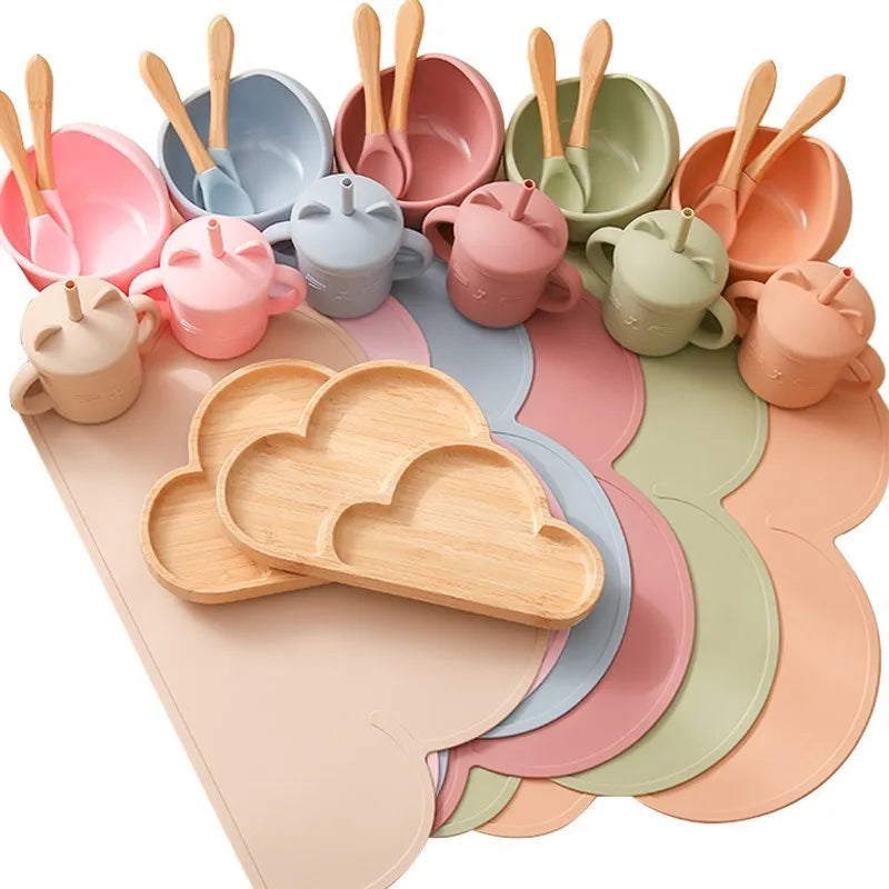 4pcs Animal Suction Plate, Bowl and Spoon Set
