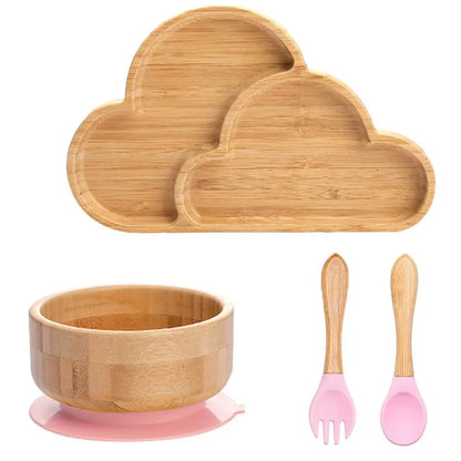 4pcs Animal Suction Plate, Bowl and Spoon Set